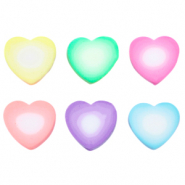 Polymer beads heart Multicolour-White
