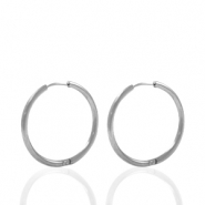 Stainless steel earrings creole 18mm Silver