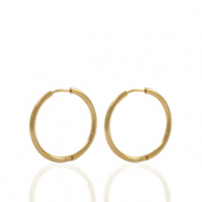 Stainless steel earrings creole 16mm Gold