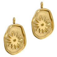 Stainless steel charms flower Gold