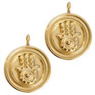 Stainless steel charms Hamsa hand Gold