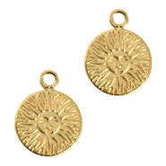 Stainless steel charms sun Gold