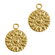 Stainless steel charms flower Gold