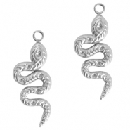 Stainless steel charms snake Silver