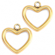 Stainless steel charms heart Gold