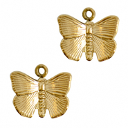 Stainless steel charms butterfly Gold