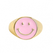 Must-have rings enamel smiley Pink-Gold