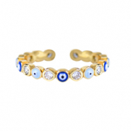 Must-have rings enamel evil eye Blue-White-Gold