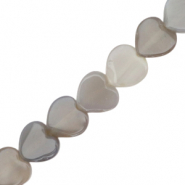 Natural stone beads heart Grey Opal