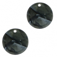Resin pendants round 12mm Black
