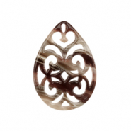 Resin pendants baroque drop Mixed Brown