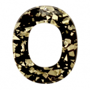 Resin pendants oval Champagne-Black