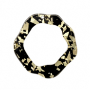 Resin pendants asymmetrical Champagne-Black