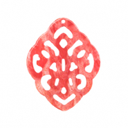 Resin pendants rhombus baroque Living coral pink