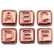 Acrylic letter beads Metal Look Rose Gold