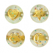 Acrylic letter beads icon Transparent Glitter-Gold