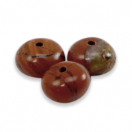 Natural stone beads Granite rondelle 8x5mm Cedar Red