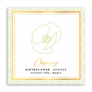 Jewellery cards Birth flower August-Poppy Light Green