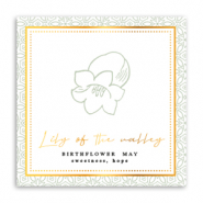 Jewellery cards Birth flower May-Lily of the valley Green