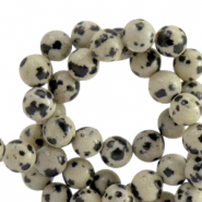 Natural stone beads Dalmatian Jasper 8mm Greige