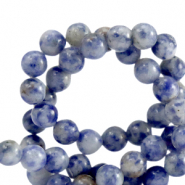 Natural stone beads Sodalite and Microcline 6mm Blue