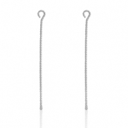 Stainless steel findings eyepins 50mm Silver