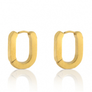 Stainless steel earrings oval Gold