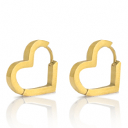 Stainless steel earrings heart Gold