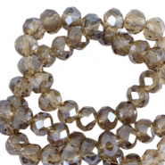 Top faceted beads 4x3mm disc Light Topaz-Top Shine Coating