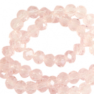 Top faceted beads 4x3mm disc Primrose Pink-Pearl Shine Coating