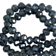Top faceted beads 3x2mm disc Interstellar Blue-Pearl Shine Coating