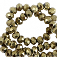 Top faceted beads 3x2mm disc Antique Gold Metallic-Pearl Shine Coating