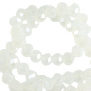 Top faceted beads 3x2mm disc Milky crystal-Pearl Shine Coating