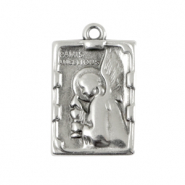 DQ European metal charms rechtangle with angel Antique Silver (nickel free)
