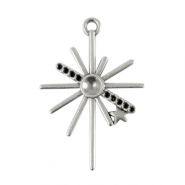 DQ European metal charms star Antique Silver (nickel free)
