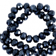 Top faceted beads 6x4mm disc Interstellar Blue-Pearl Shine Coating
