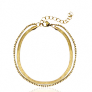 Stainless steel bracelets 2 layer snake Gold