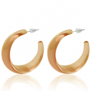 Trendy earrings Creole Tan Brown