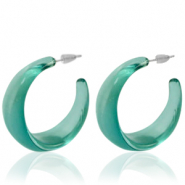 Trendy earrings Creole Ocean Blue