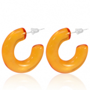 Trendy earrings Creole Orange