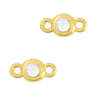 Crystal glass connectors 3mm Crystal-Gold