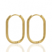 Stainless steel earrings creole oval Gold