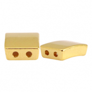 DQ European metal beads duo beads Rectangle Gold (nickel free)