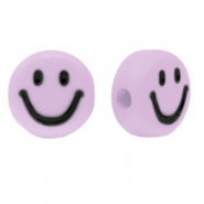 Acrylic letter beads smiley Lilac Purple