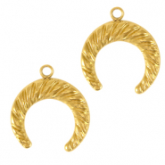 Stainless steel charms moon Gold