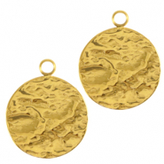 Stainless steel charms 14mm Gold