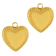 Stainless steel charms heart Gold