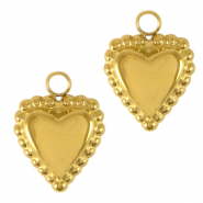 Stainless steel charms heart Gold