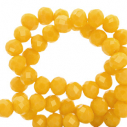 Top faceted beads 6x4mm disc Yellow Flash-Pearl Shine Coating