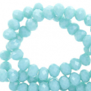 Top faceted beads 4x3mm disc Serenity Blue-Pearl Shine Coating